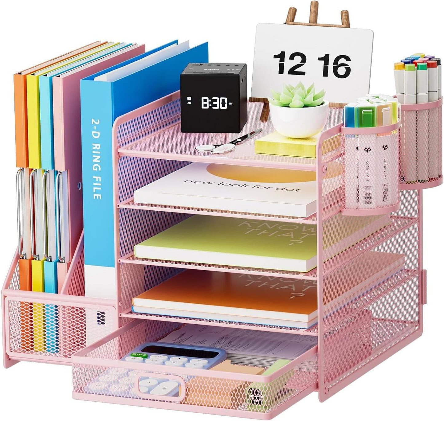 All-in-One Desk Organizer – 5 Trays, Drawer & Holders (36 x 28 x 30 cm)