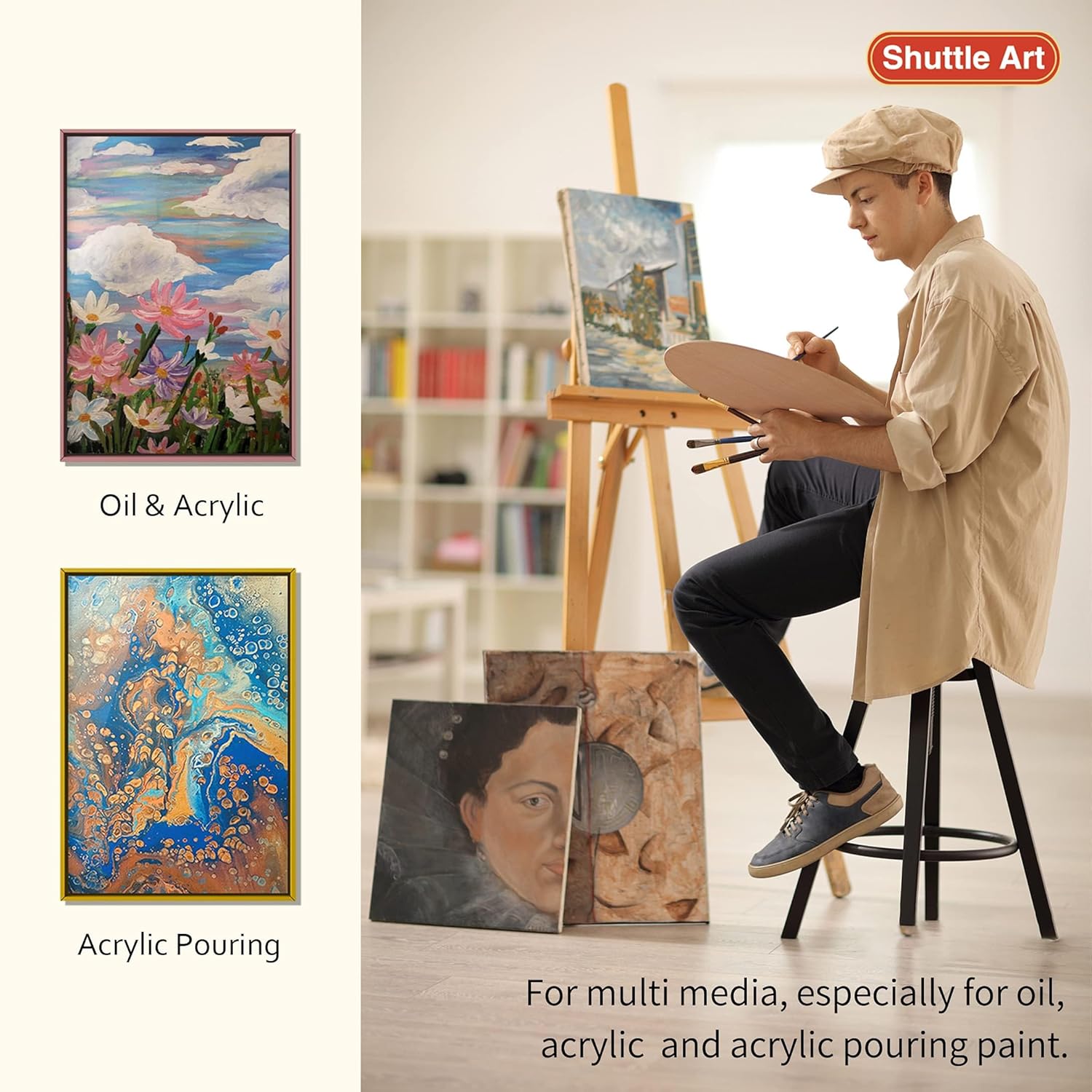 Shuttle Art Stretched Canvas Set – Premium Quality for Artists & Beginners