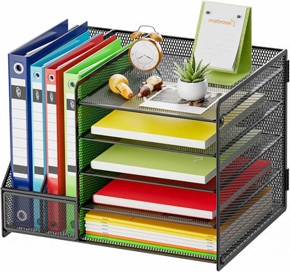 All-in-One Desk Organizer – 5 Trays, Drawer & Holders (36 x 28 x 30 cm)