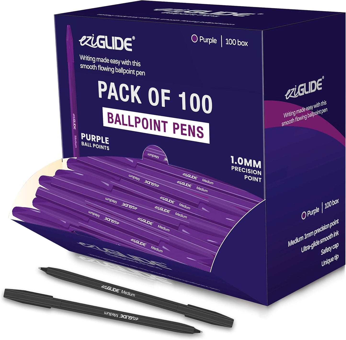 Ballpoint Pens – Assorted Colours, 1.0mm Tip (Pack of 10 / 50 / 100)