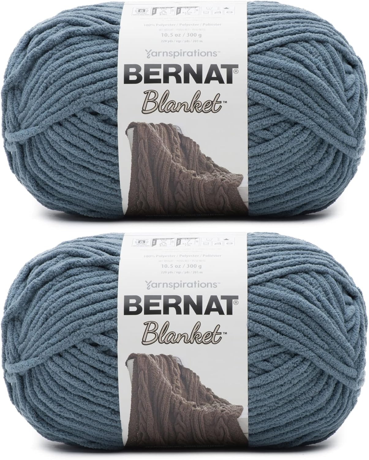 Bernat Blanket Super Bulky Yarn – 2-Pack, 300g/10.5oz Balls (Various Colours)