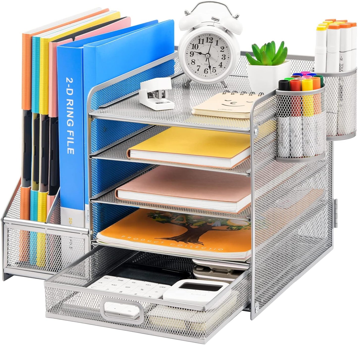 All-in-One Desk Organizer – 5 Trays, Drawer & Holders (36 x 28 x 30 cm)
