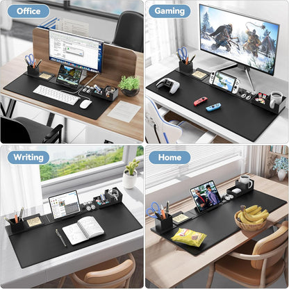 Magnetic Desk Mat Set – 6-Piece PU Leather Organizer