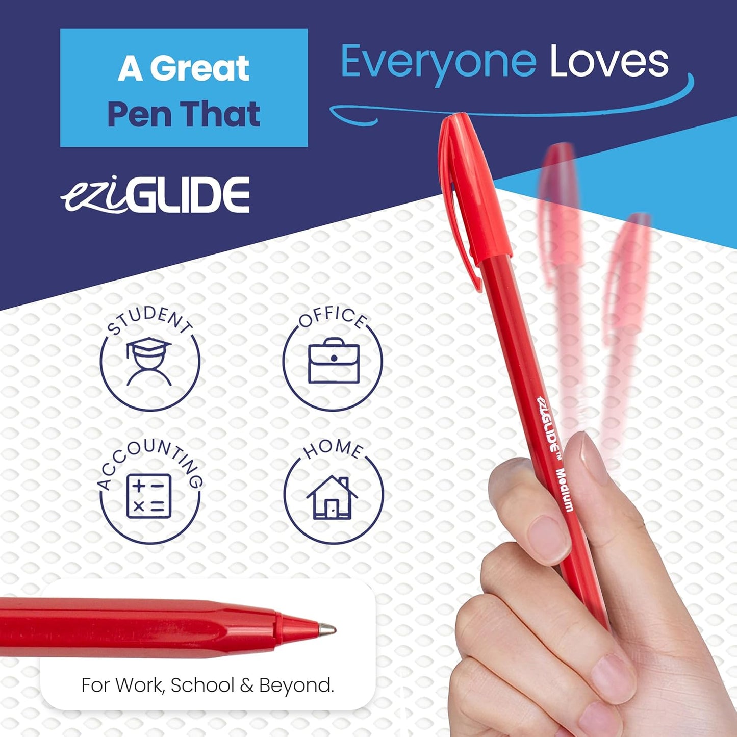 Ballpoint Pens – Assorted Colours, 1.0mm Tip (Pack of 10 / 50 / 100)
