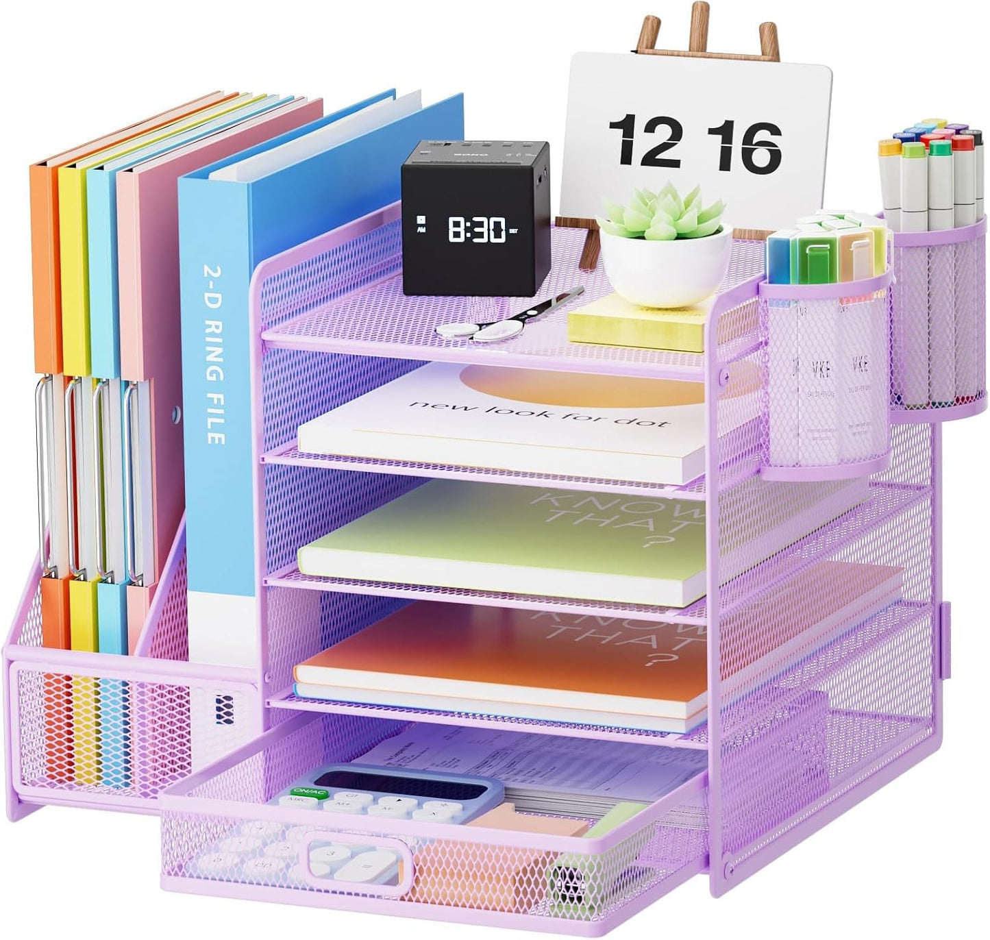 All-in-One Desk Organizer – 5 Trays, Drawer & Holders (36 x 28 x 30 cm)