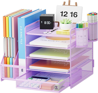 All-in-One Desk Organizer – 5 Trays, Drawer & Holders (36 x 28 x 30 cm)