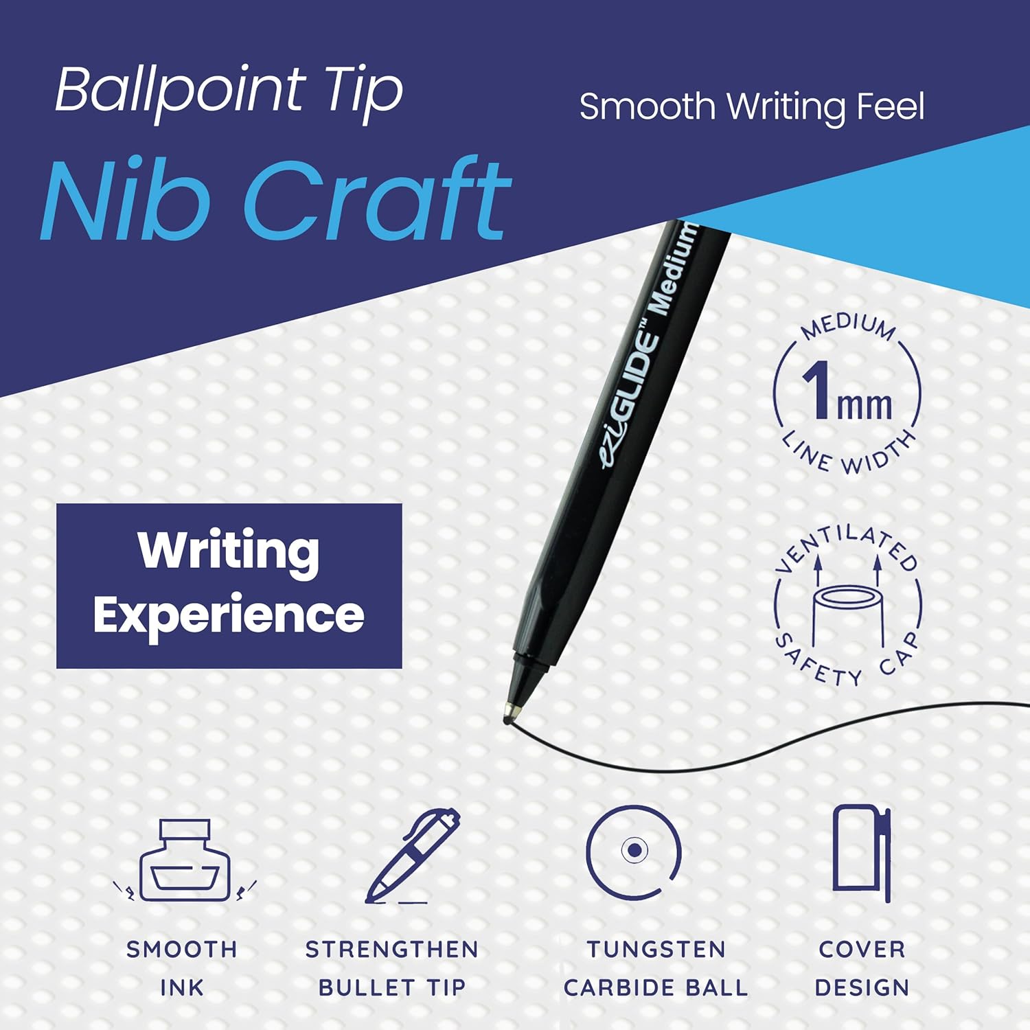Ballpoint Pens – Assorted Colours, 1.0mm Tip (Pack of 10 / 50 / 100)