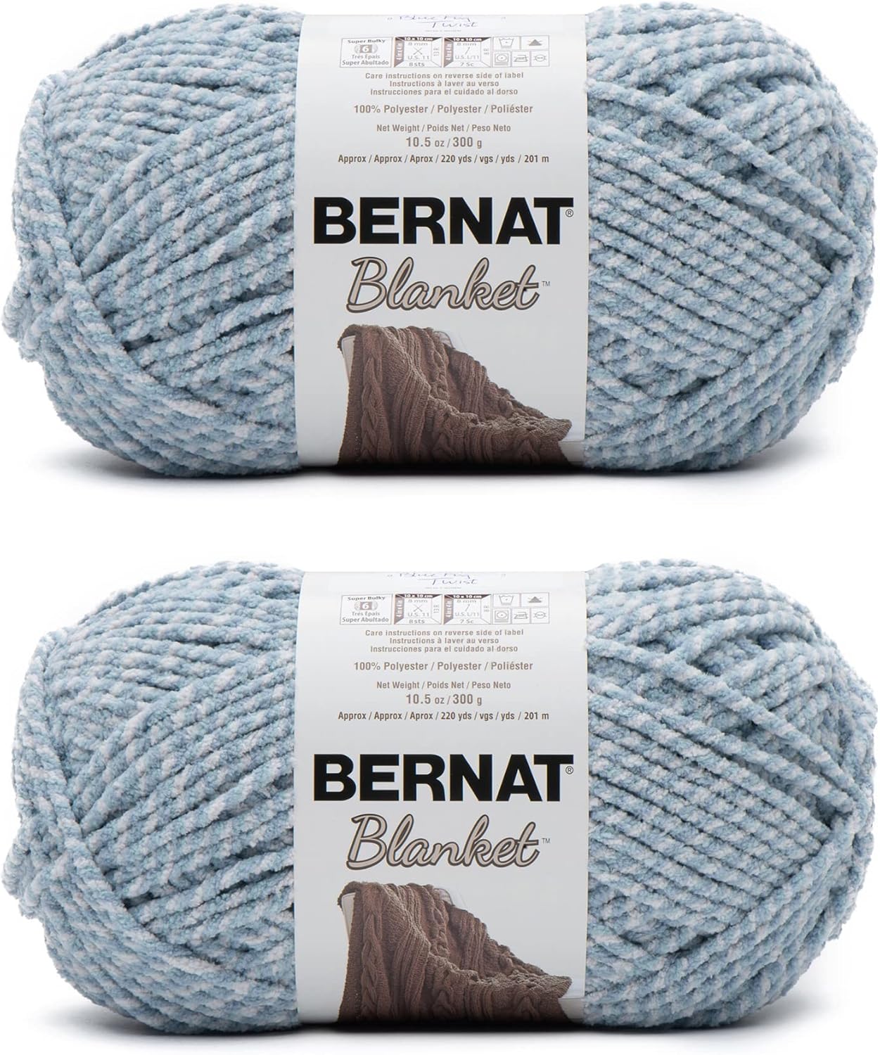 Bernat Blanket Super Bulky Yarn – 2-Pack, 300g/10.5oz Balls (Various Colours)