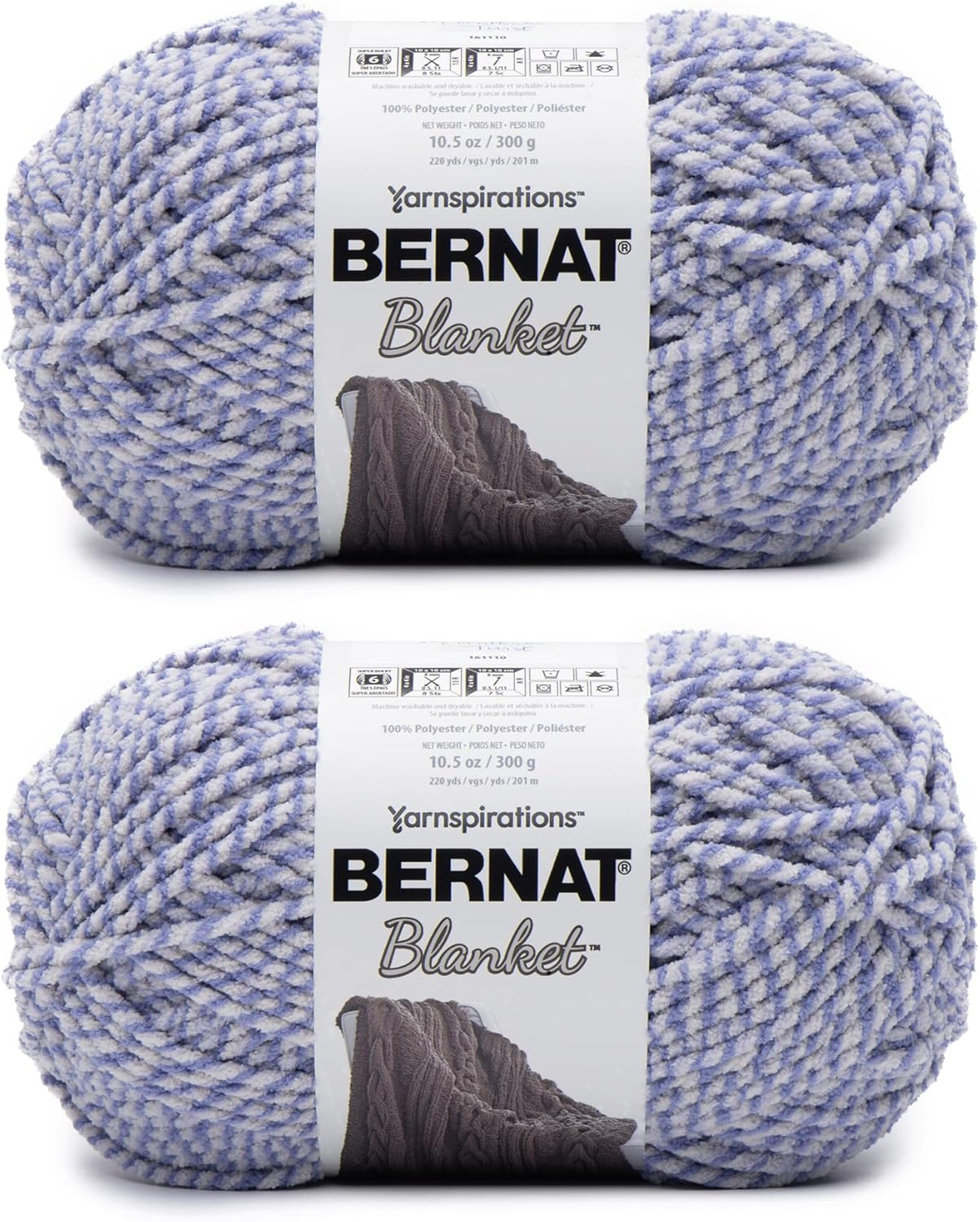 Bernat Blanket Super Bulky Yarn – 2-Pack, 300g/10.5oz Balls (Various Colours)