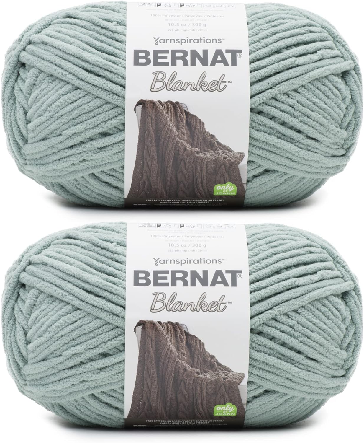Bernat Blanket Super Bulky Yarn – 2-Pack, 300g/10.5oz Balls (Various Colours)