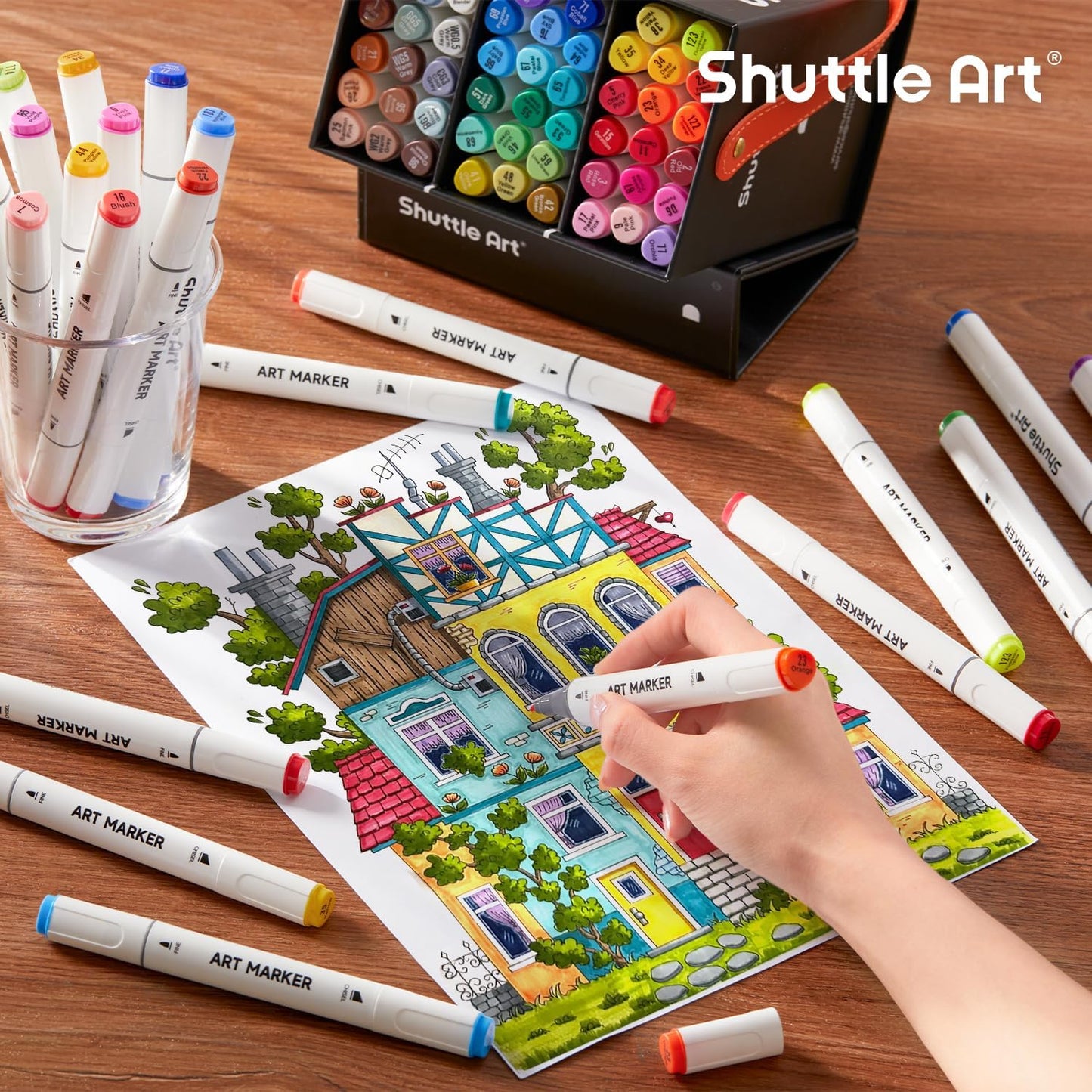 Shuttle Art 51-Colour Dual Tip Marker Set + Blender
