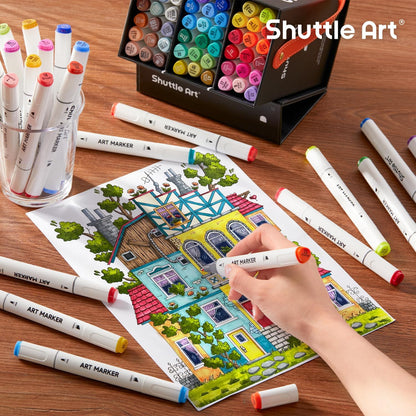 Shuttle Art 51-Colour Dual Tip Marker Set + Blender