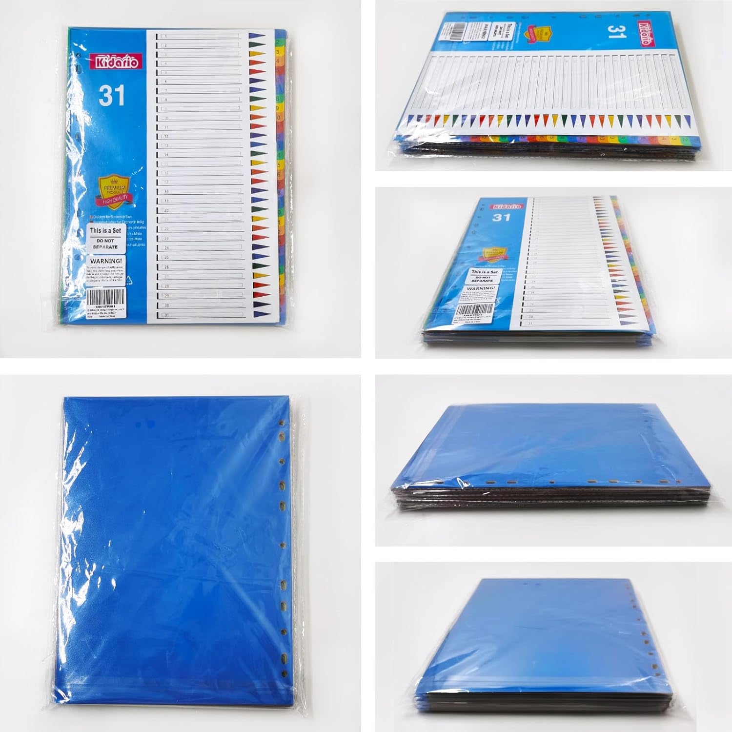 A4 1-31 Numbered File Dividers – Pack of 5 for Efficient Organization