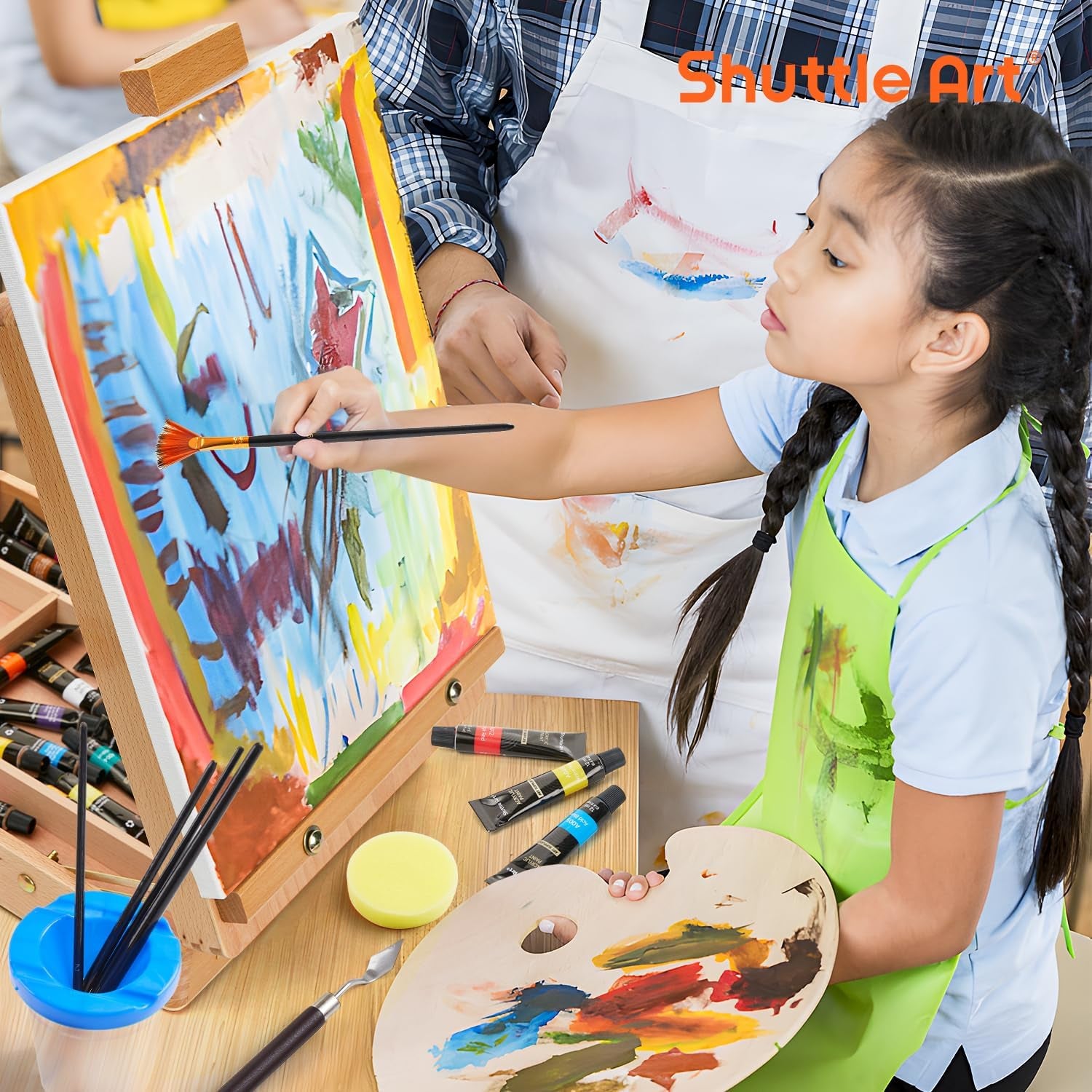 Shuttle Art 59-Piece Acrylic Painting Set – Complete Art Kit for Beginners & Professionals