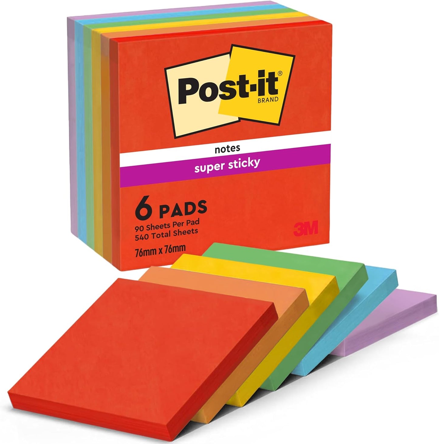Post-it Super Sticky Notes – Extra Strong Adhesion for Hard-to-Stick Surfaces