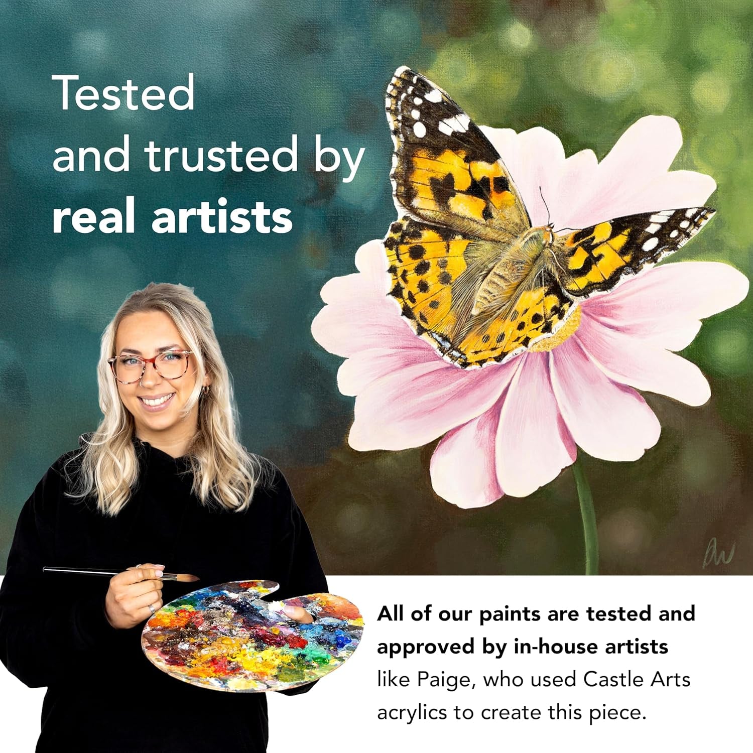 Castle Art Supplies 48 X 22Ml Acrylic Paint Set | New Improved Formula | All-Inclusive Set for Beginners, Adult Artists | Premium Quality Intense Colours | Smooth to Use (New Improved Formula)
