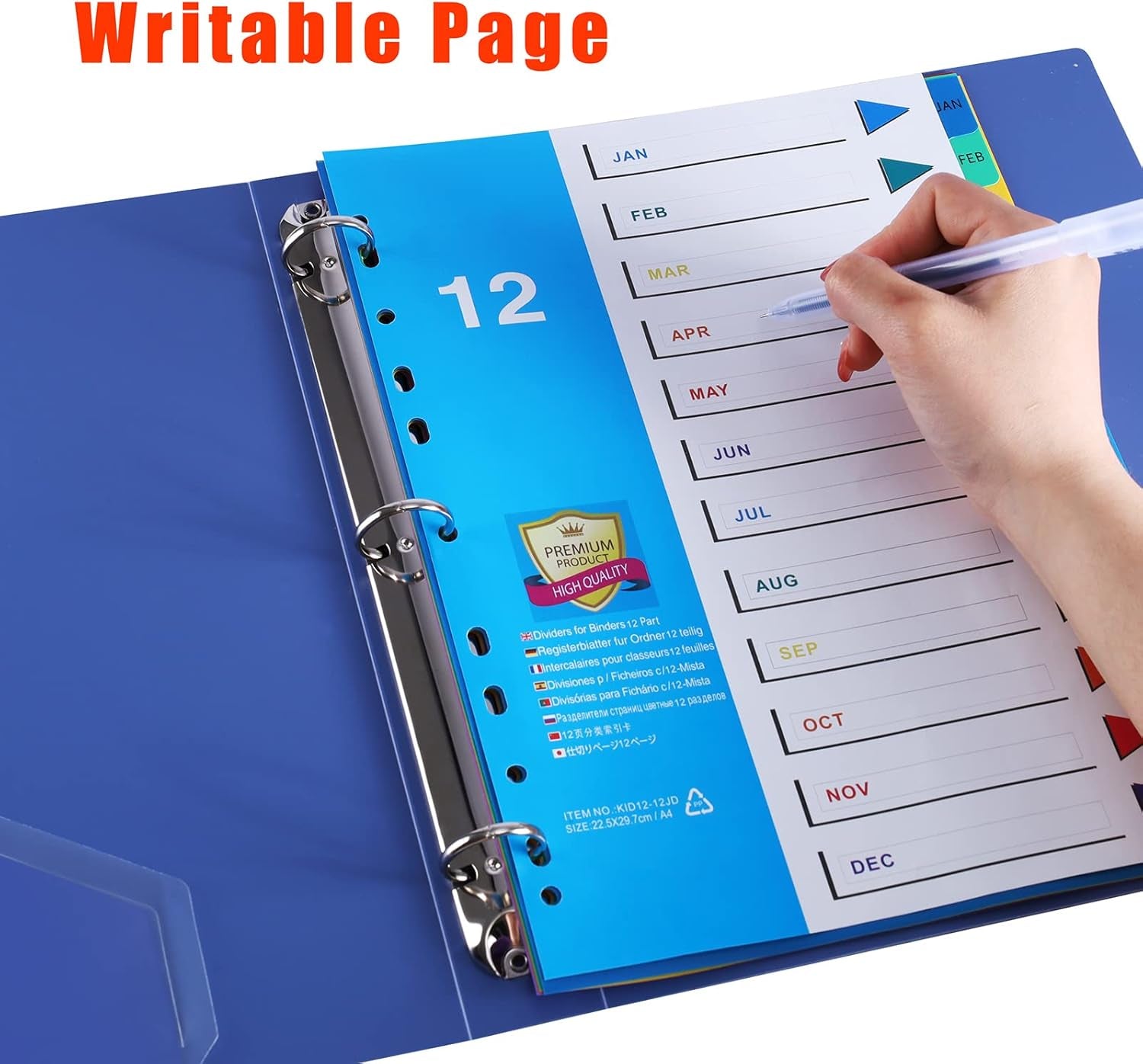 A4 Monthly File Dividers – Pack of 5 for Organized Filing