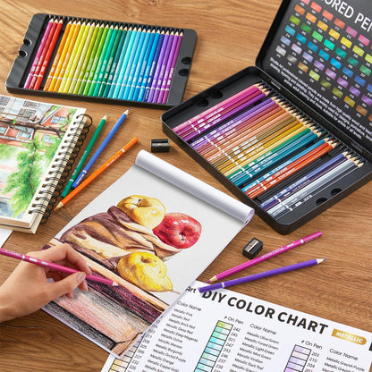 Shuttle Art 60-Piece Metallic Coloured Pencil Set