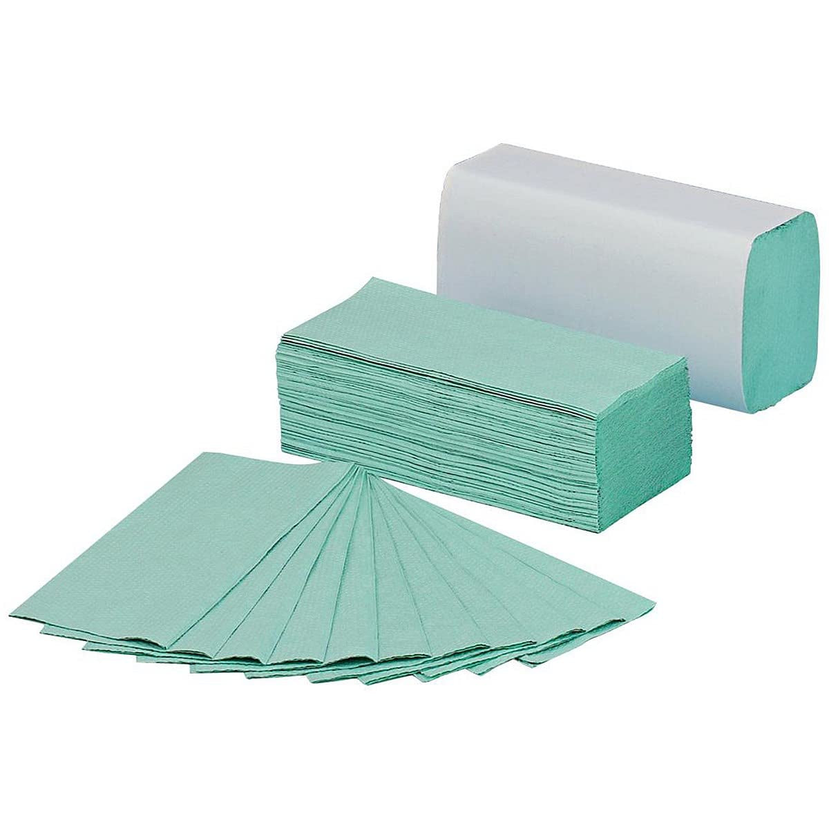 2Work C-Fold Paper Towels – Green, 1-Ply, Pack of 2880