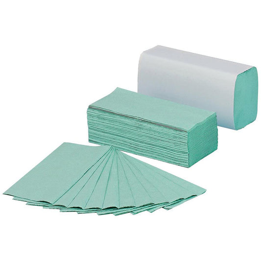 2Work C-Fold Paper Towels – Green, 1-Ply, Pack of 2880