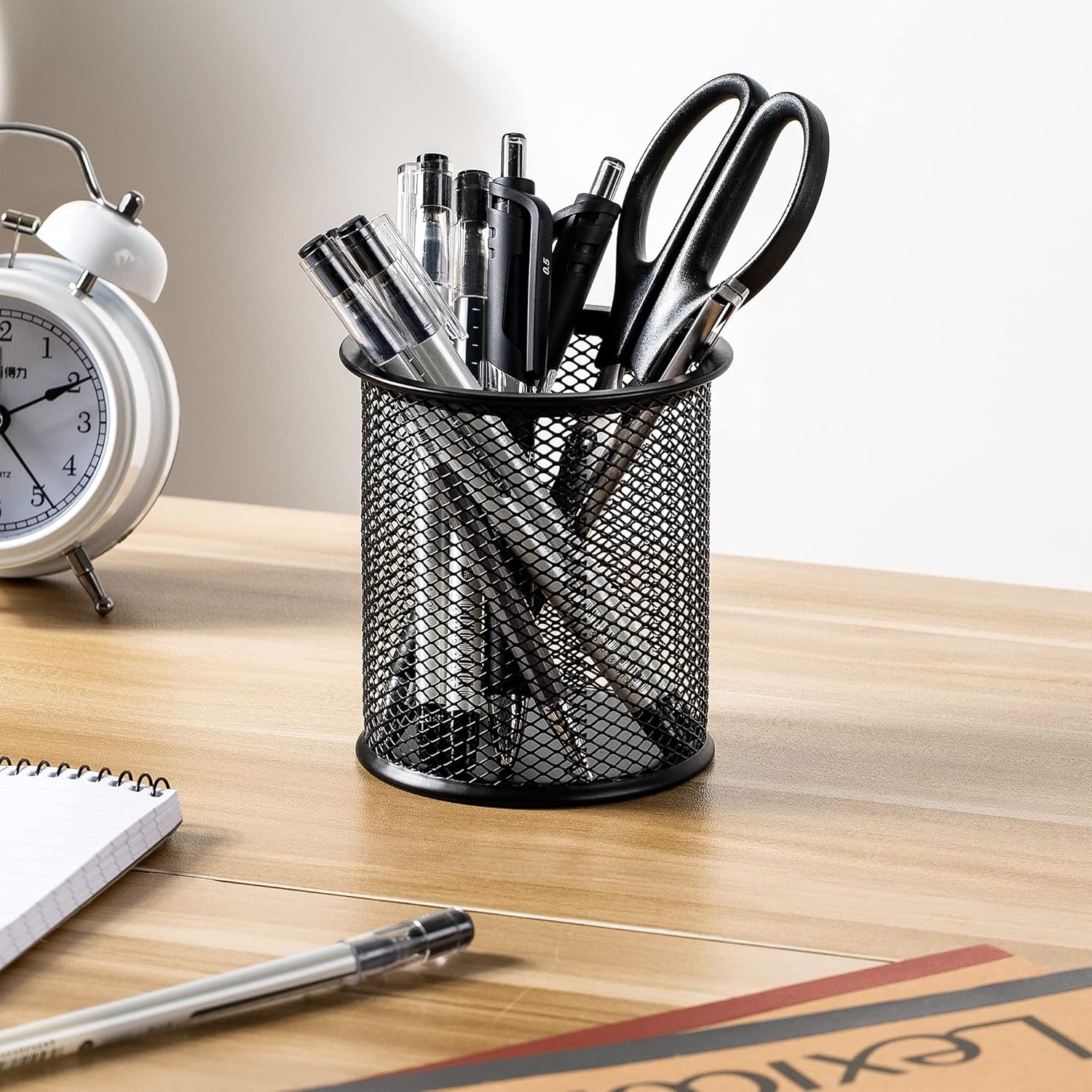 Mesh Pencil Cup – Black Steel, Cone Design