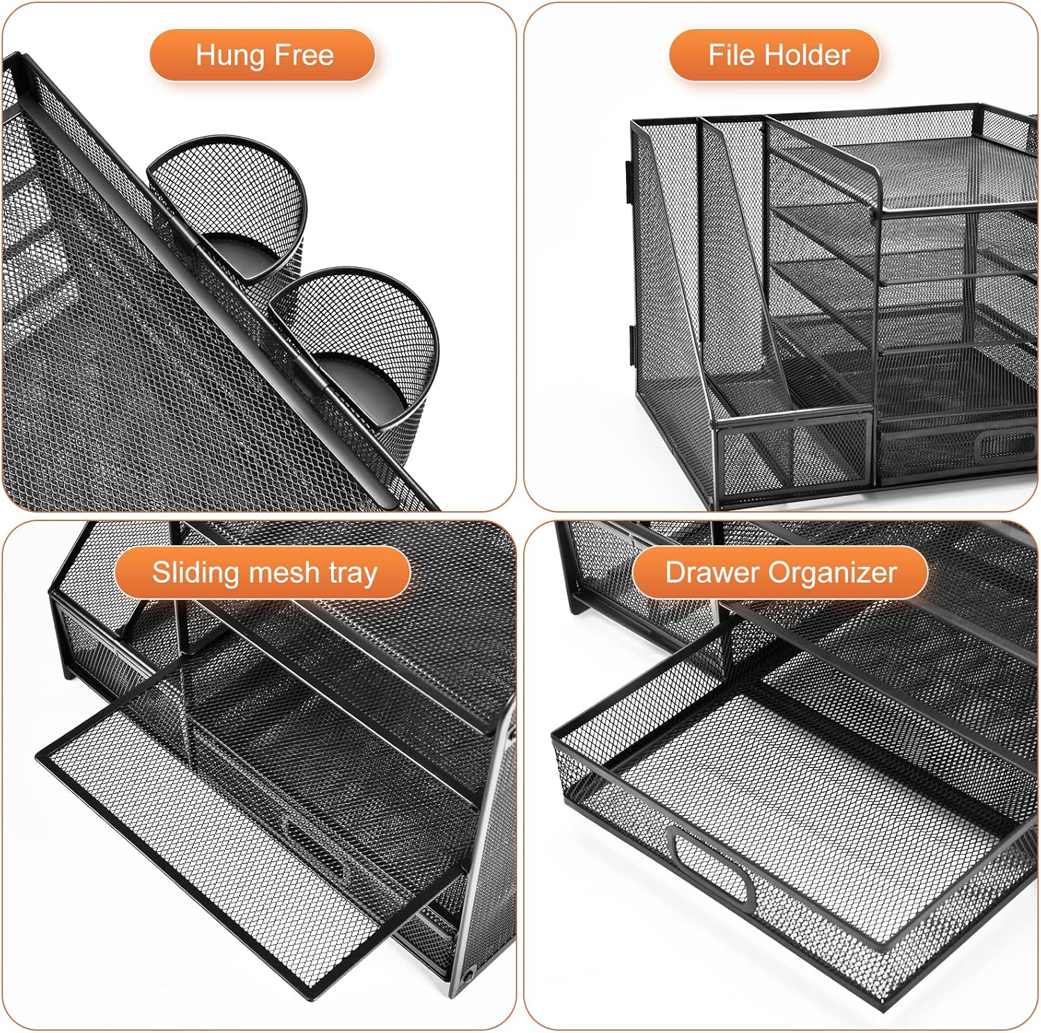 All-in-One Desk Organizer – 5 Trays, Drawer & Holders (36 x 28 x 30 cm)