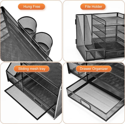 All-in-One Desk Organizer – 5 Trays, Drawer & Holders (36 x 28 x 30 cm)