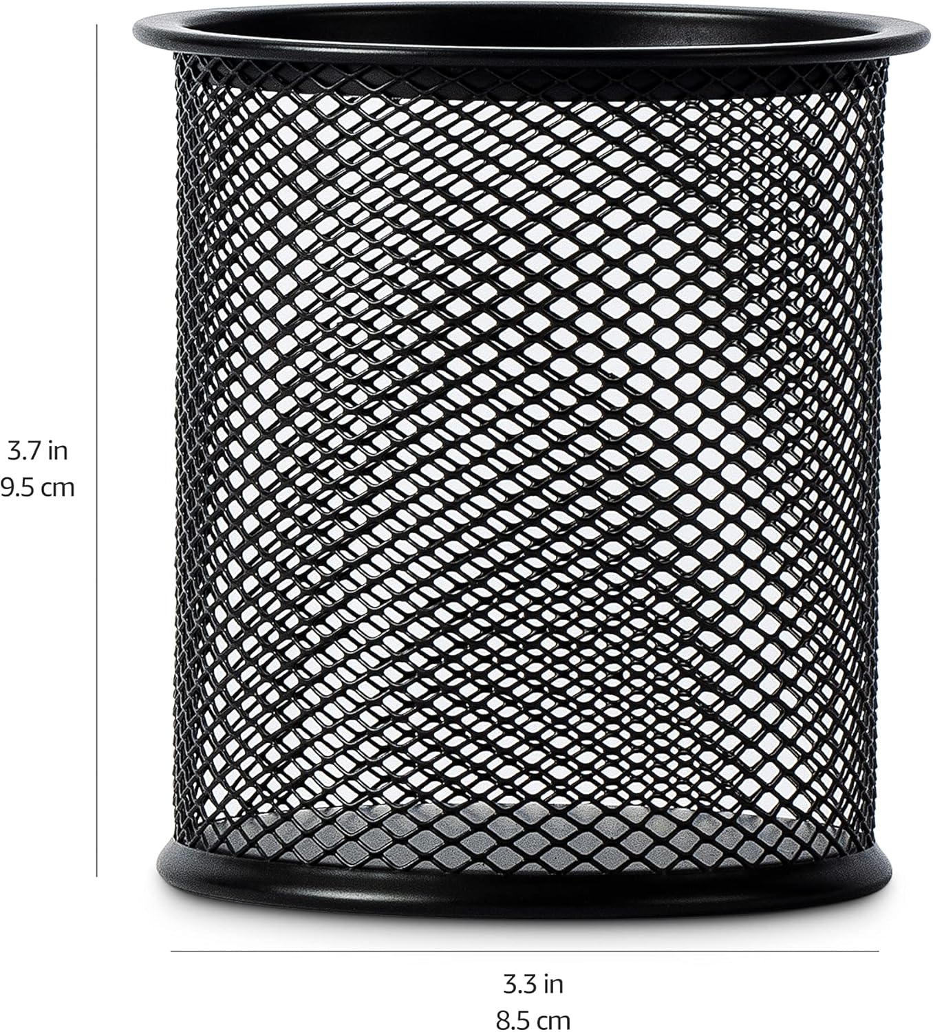 Mesh Pencil Cup – Black Steel, Cone Design