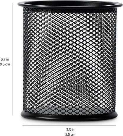 Mesh Pencil Cup – Black Steel, Cone Design