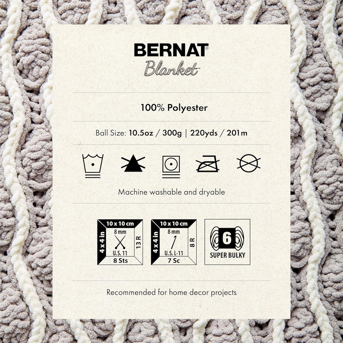 Bernat Blanket Super Bulky Yarn – 2-Pack, 300g/10.5oz Balls (Various Colours)