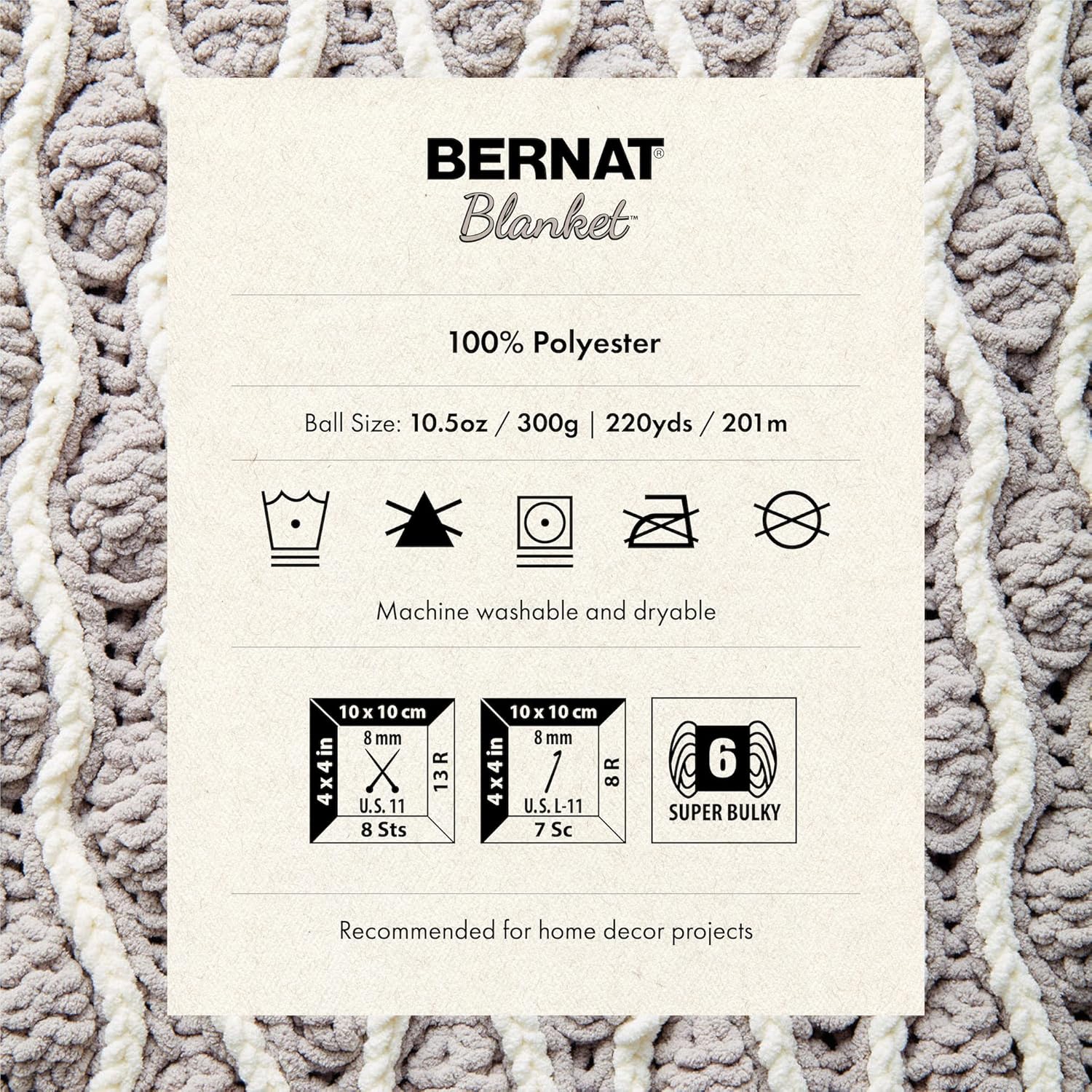 Bernat Blanket Super Bulky Yarn – 2-Pack, 300g/10.5oz Balls (Various Colours)