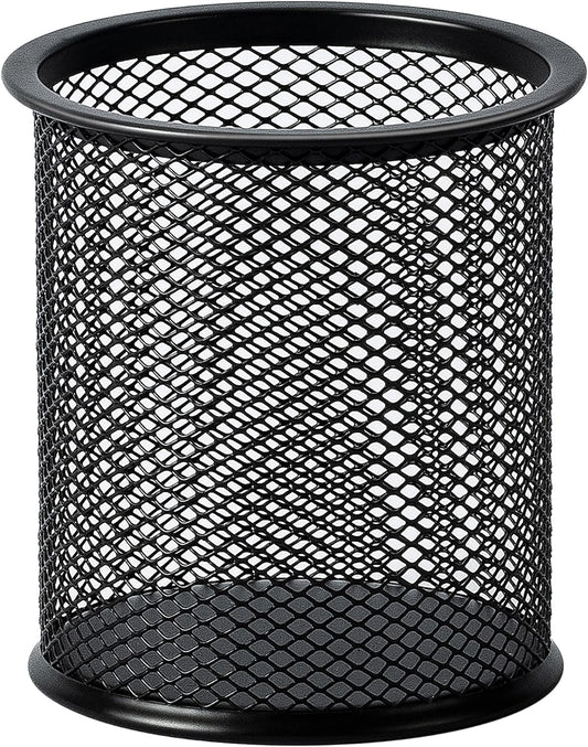 Mesh Pencil Cup – Black Steel, Cone Design