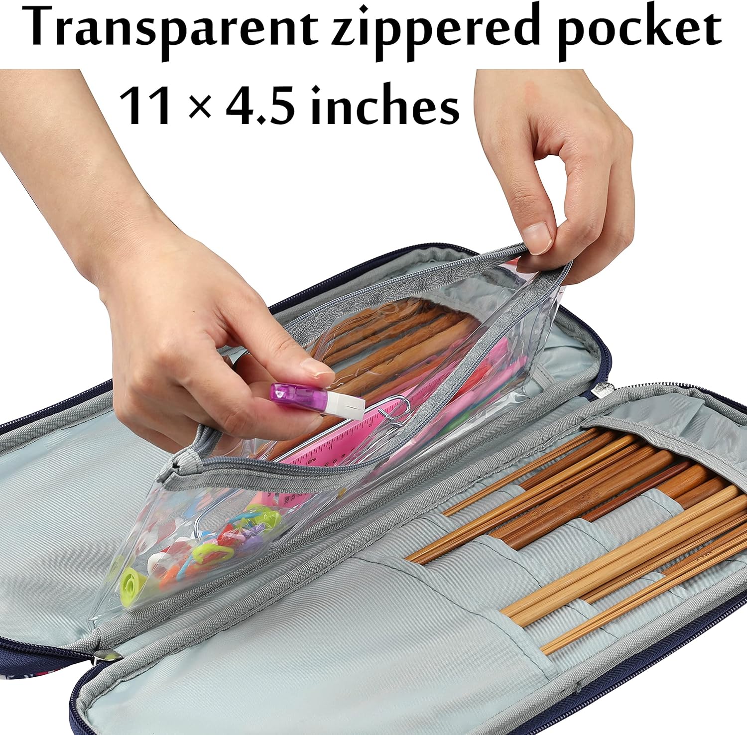All-in-One Bamboo Knitting & Crochet Kit – 36-Piece Needle Set with Tools & Storage Case
