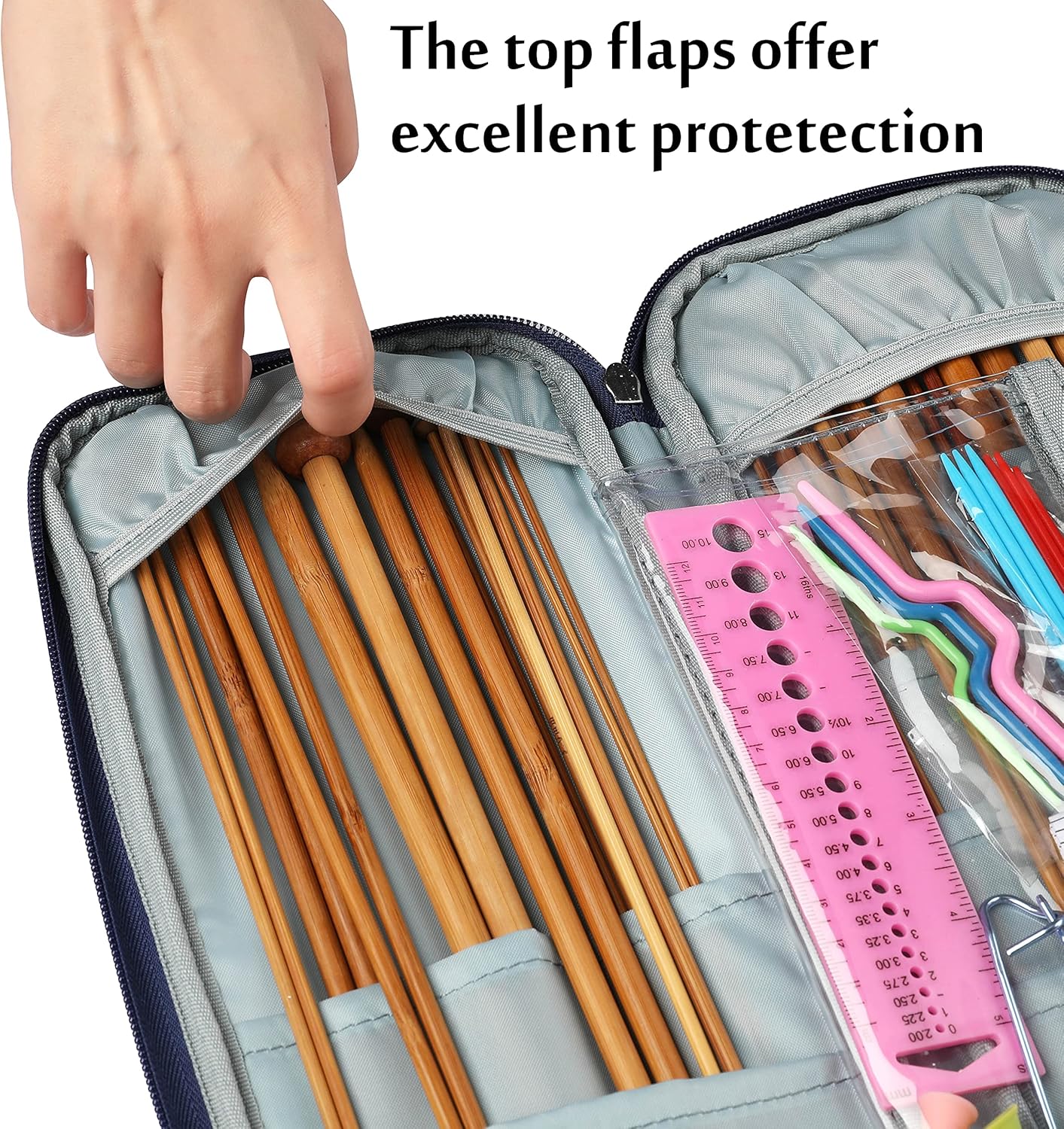 All-in-One Bamboo Knitting & Crochet Kit – 36-Piece Needle Set with Tools & Storage Case