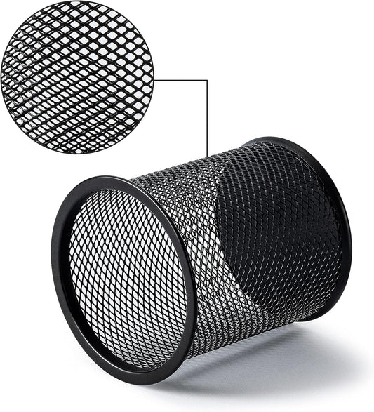 Mesh Pencil Cup – Black Steel, Cone Design