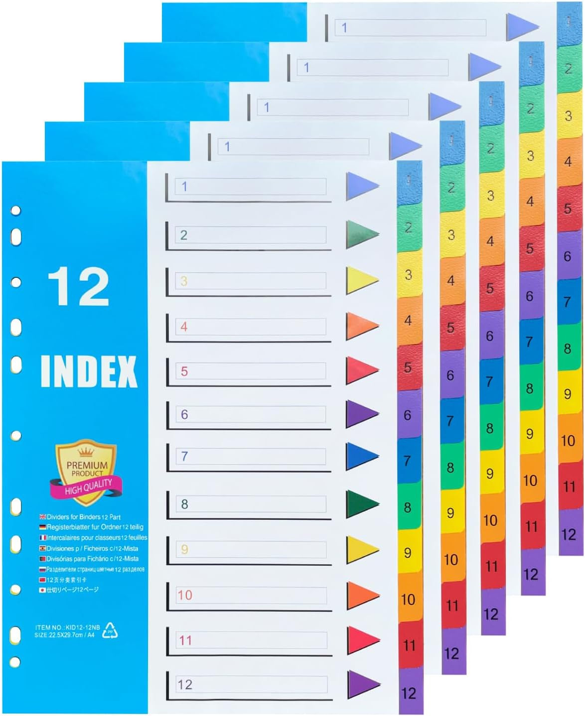 A4 Monthly File Dividers – Pack of 5 for Organized Filing