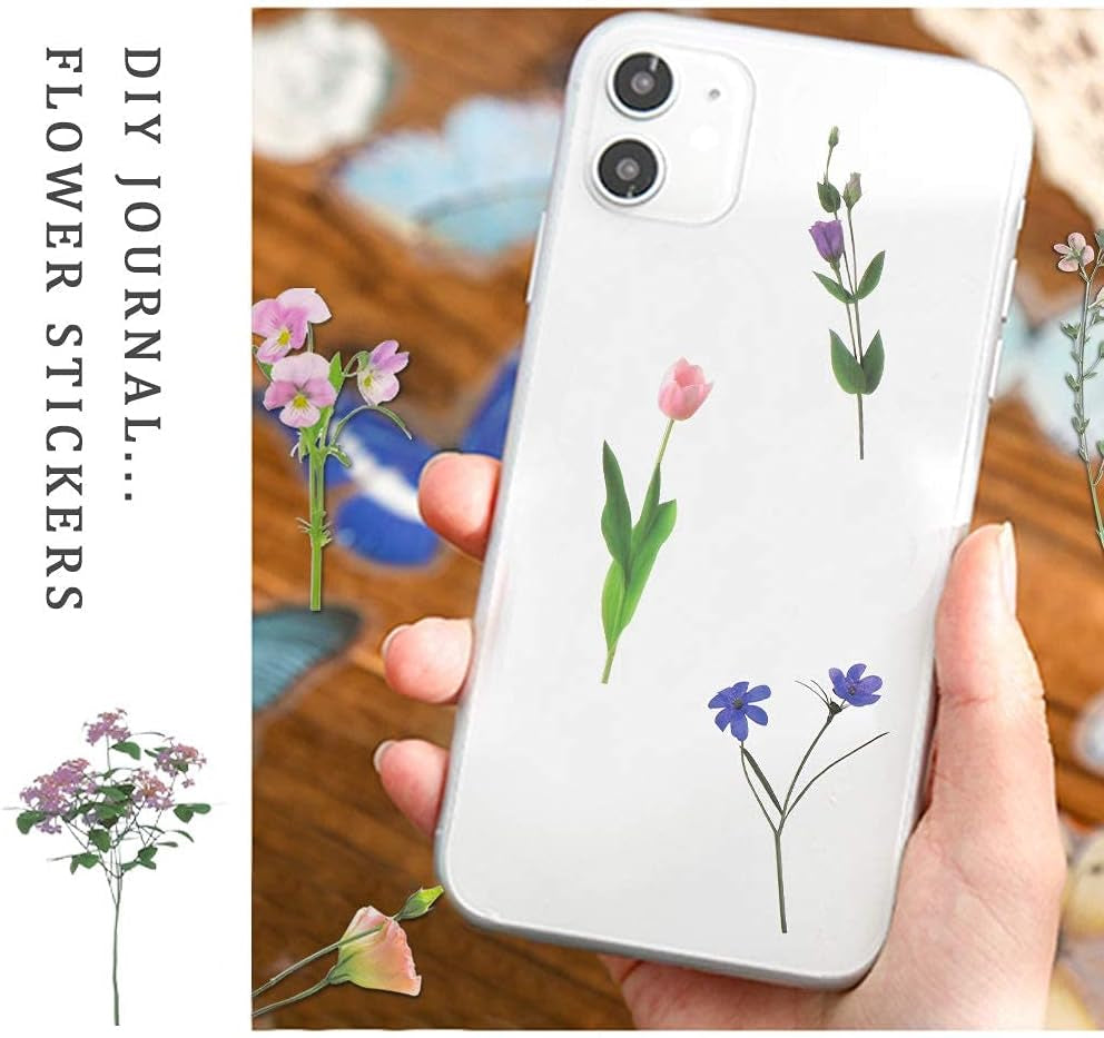 Floral Sticker Set – 80-Pack Romantic Flower Stickers