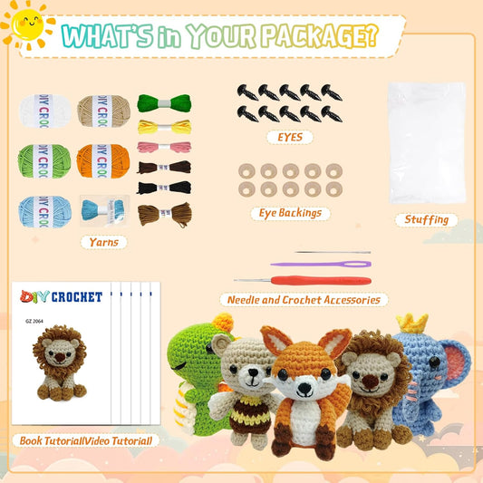 Beginner Crochet Animal Kit – Learn, Create & Make Adorable Plush Friends