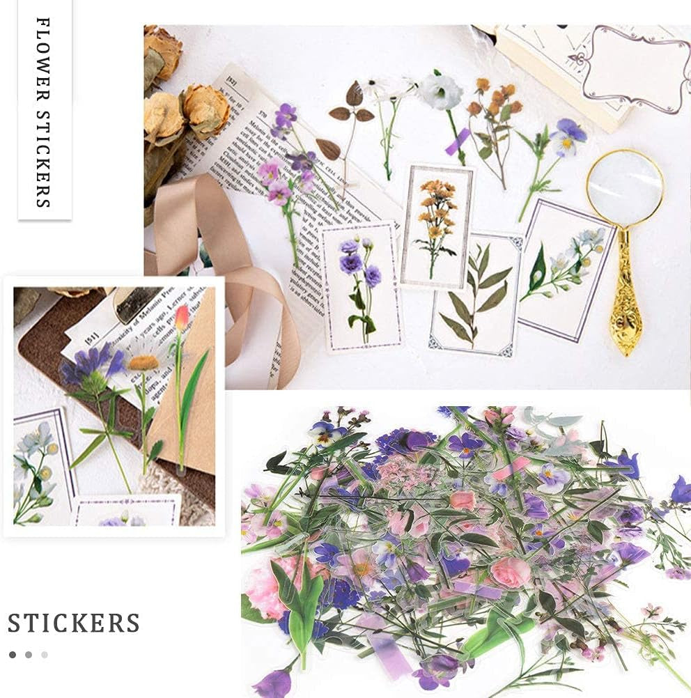 Floral Sticker Set – 80-Pack Romantic Flower Stickers