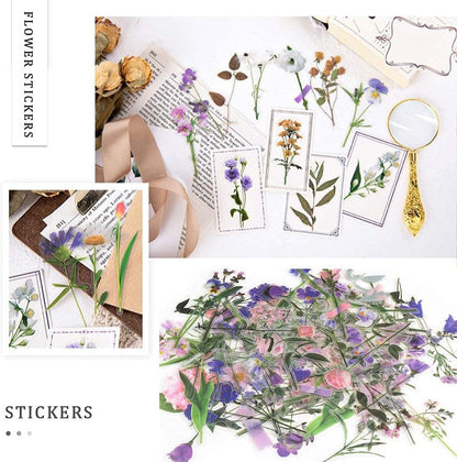 Floral Sticker Set – 80-Pack Romantic Flower Stickers