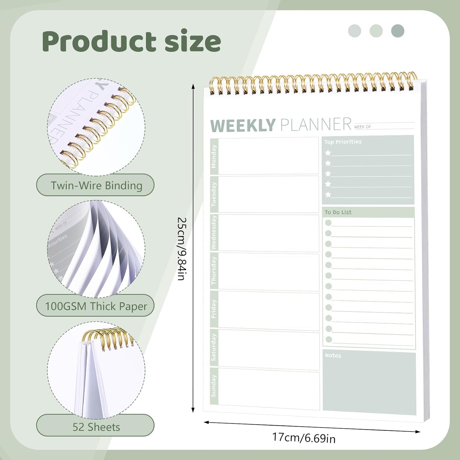 Undated Weekly Planner Pad – Flexible, Organized & Perfect for Productivity