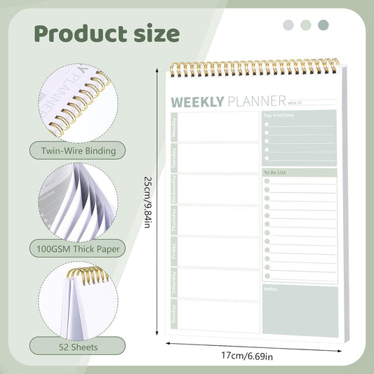 Undated Weekly Planner Pad – Flexible, Organized & Perfect for Productivity