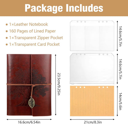 A5 Leather Travel Journal – Elegant, Refillable & Perfect for Everyday Use