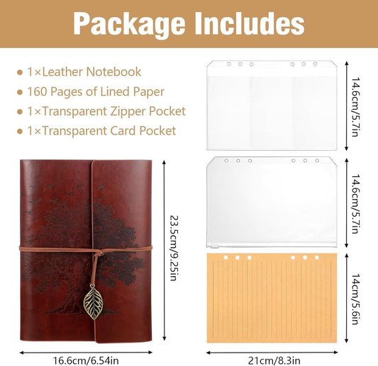 A5 Leather Travel Journal – Elegant, Refillable & Perfect for Everyday Use