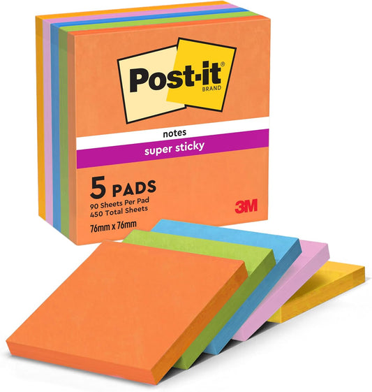 Post-it Super Sticky Notes – Extra Strong Adhesion for Hard-to-Stick Surfaces