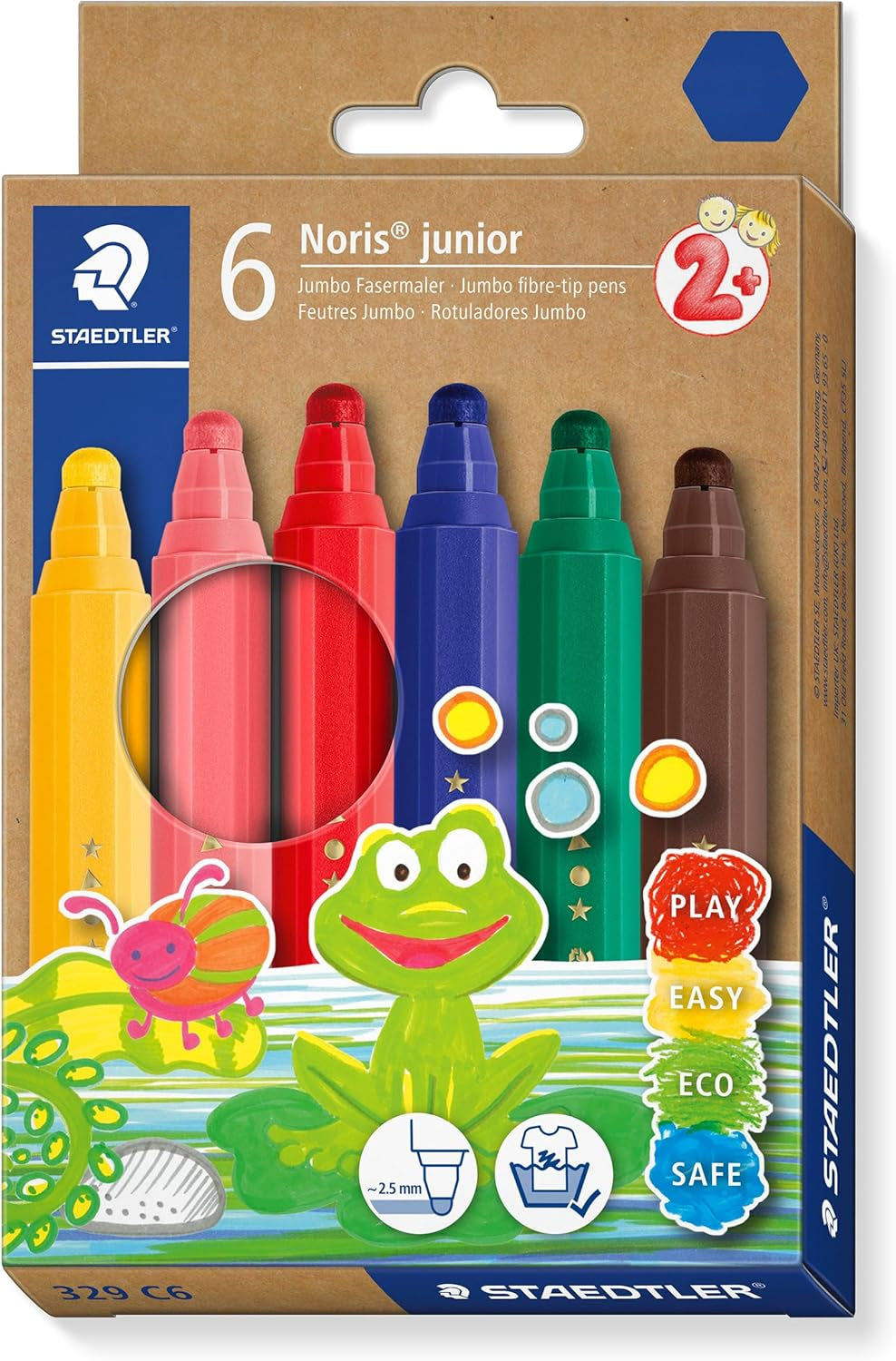 STAEDTLER Noris Junior Jumbo Fibre-Tip Pens – The Perfect First Colouring Pens for Toddlers