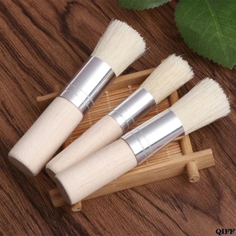 3-Piece Wooden Stencil Brushes Set – Round Head