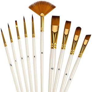 Nylon Paint Brushes Set – Acrylic, Oil & Watercolor
