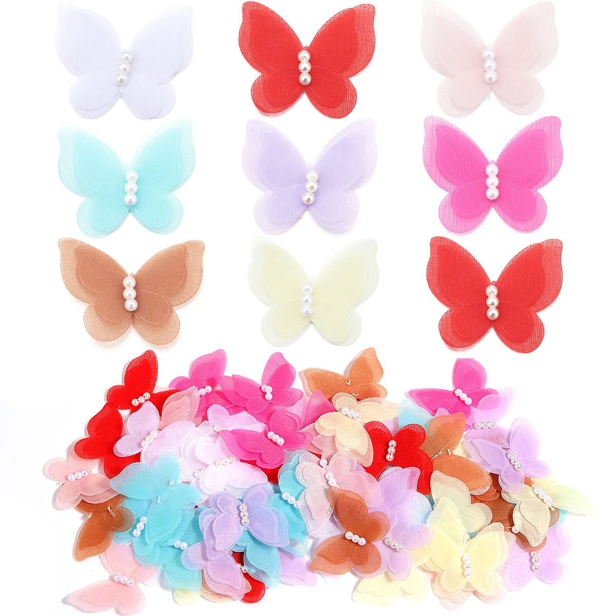 3D Organza Butterfly Appliques