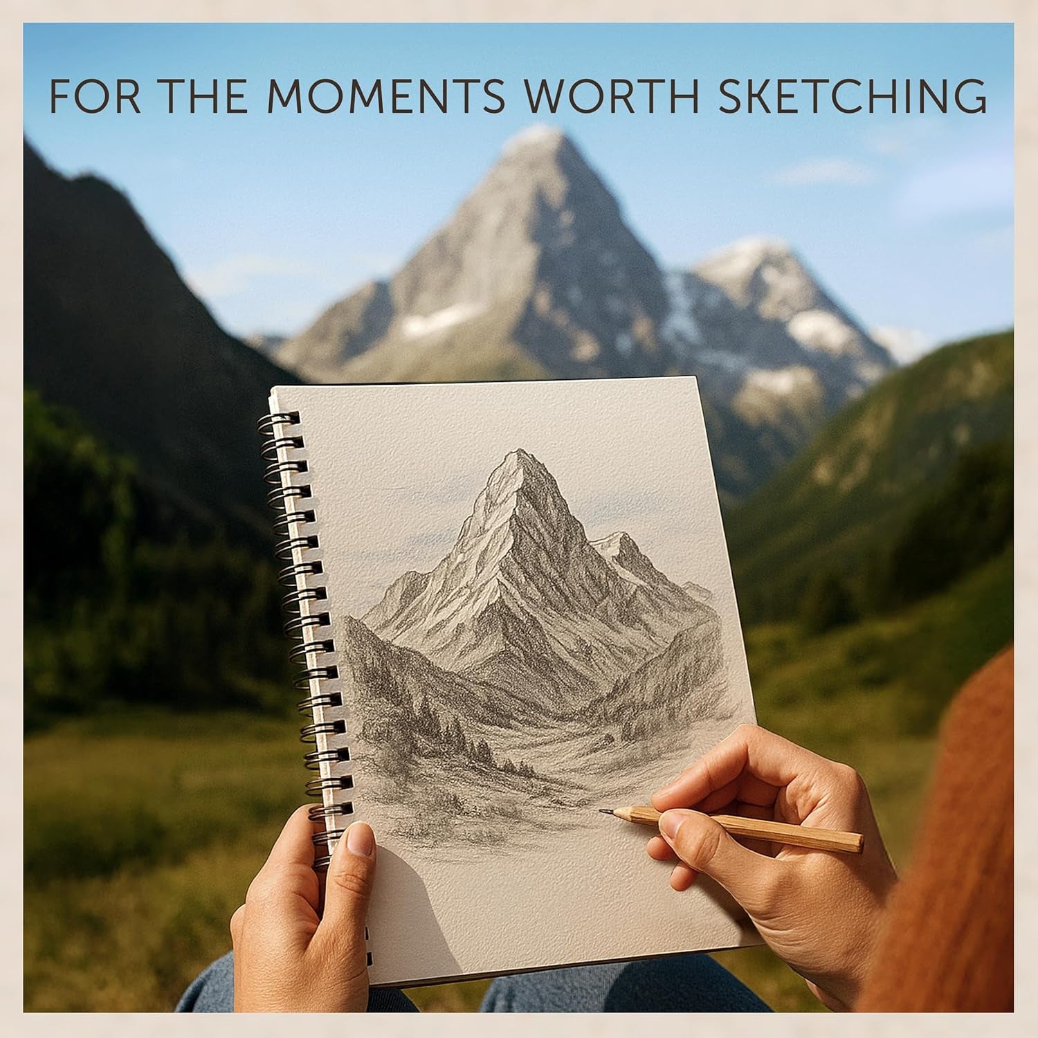 A4 Sketchbook for Artists Hardcover – 200GSM Very Thick Paper – Large Sketch Pad Art Book, Spiral Bound Book for Children – Drawing Book 21.6X28Cm, 40 Sheets / 80 Pages